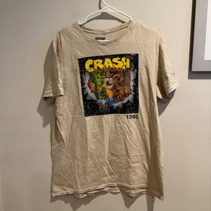 Crash Bandicoot T-Shirt Men’s MED l Video Game 1996 Crew Neck Casual Cotton‎ Top